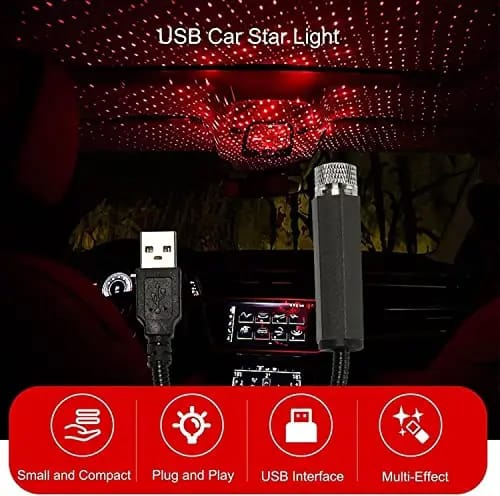 1Pcs USB Multiple Pattern Change LED Laser Rotation Interior Star Light